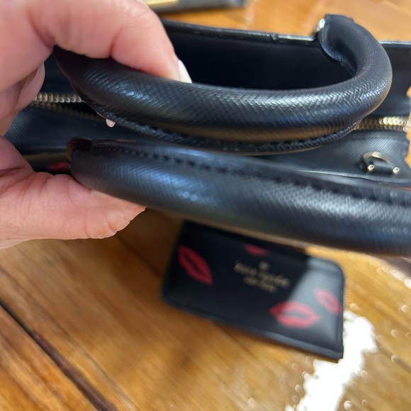 kate spade Black Satchel with Pink Lip Print - Picture 2 of 11